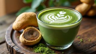 Matcha latte aux champignons adaptogènes