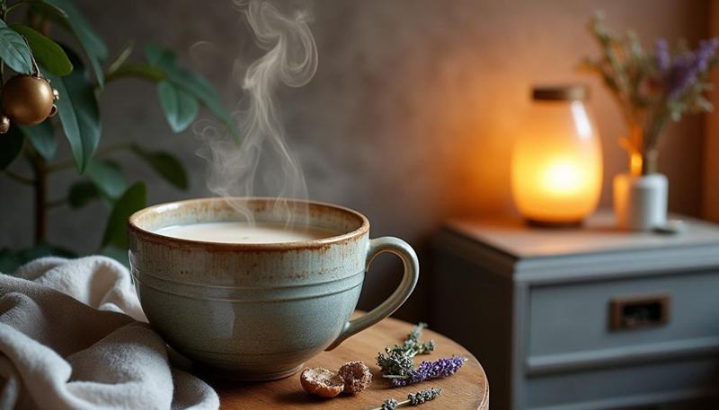 découvrez le moon milk aux champignons, une boisson apaisante idéale pour un rituel du coucher relaxant et favoriser un sommeil réparateur.